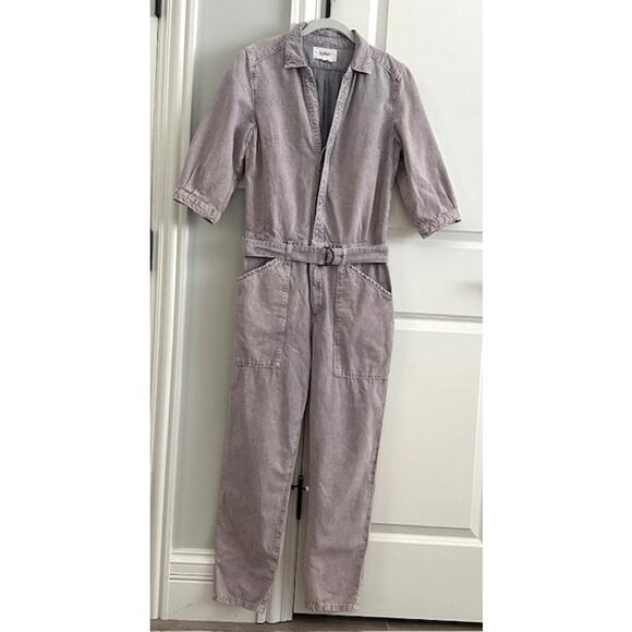 ba&sh Frida Denim Jumpsuit Faded Purple Wash Medium - Picture 3 of 13